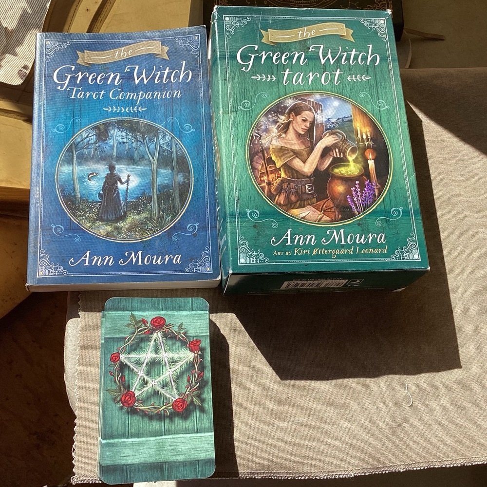 Green Witch Tarot Deck & Gudebook Herbs Pagan Spirituality Retro Gifts Boho Art